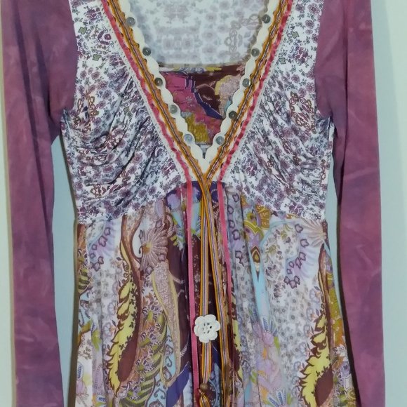 Linea Tesini Dress Bohemian inspired print - Picture 2 of 9